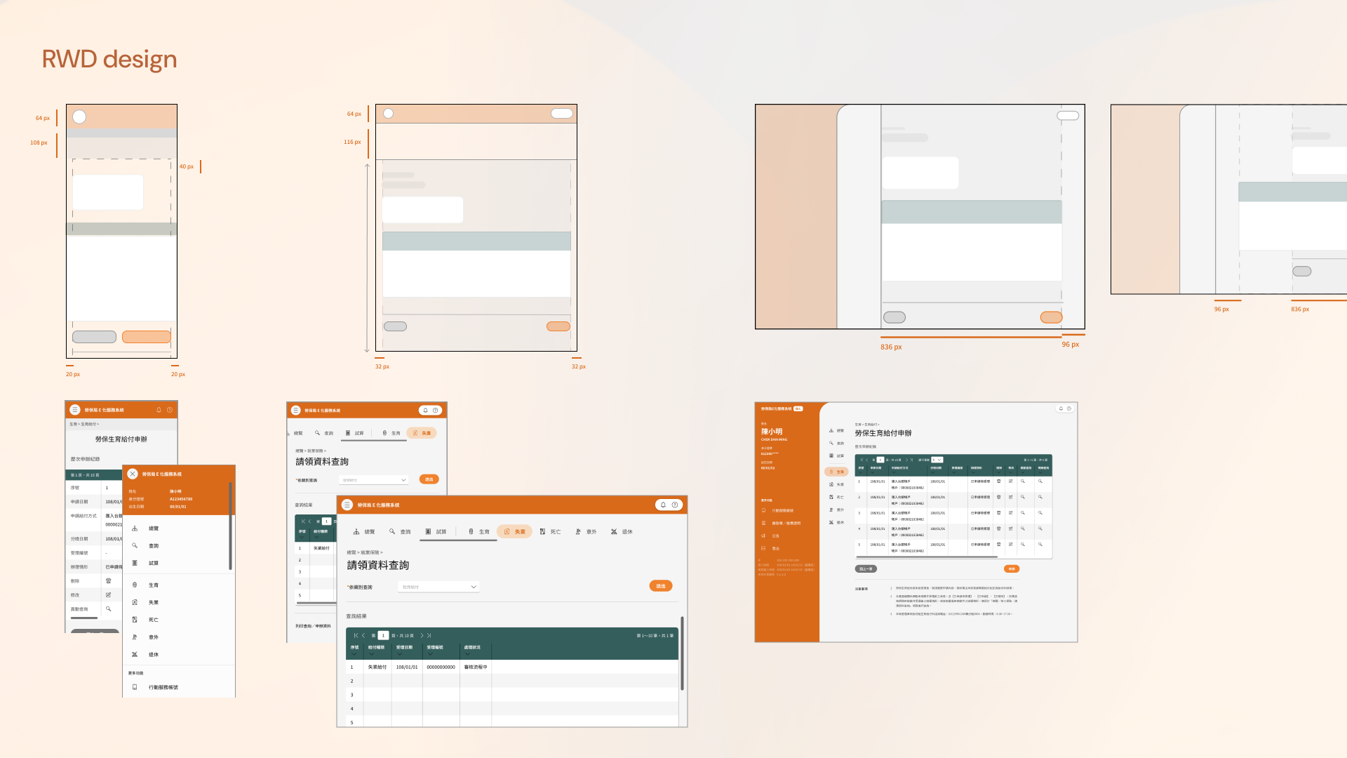 Responsive breakpoints across desktop, tablet, and phone