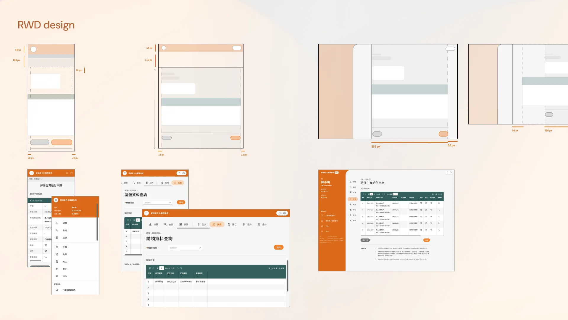 Responsive breakpoints across desktop, tablet, and phone